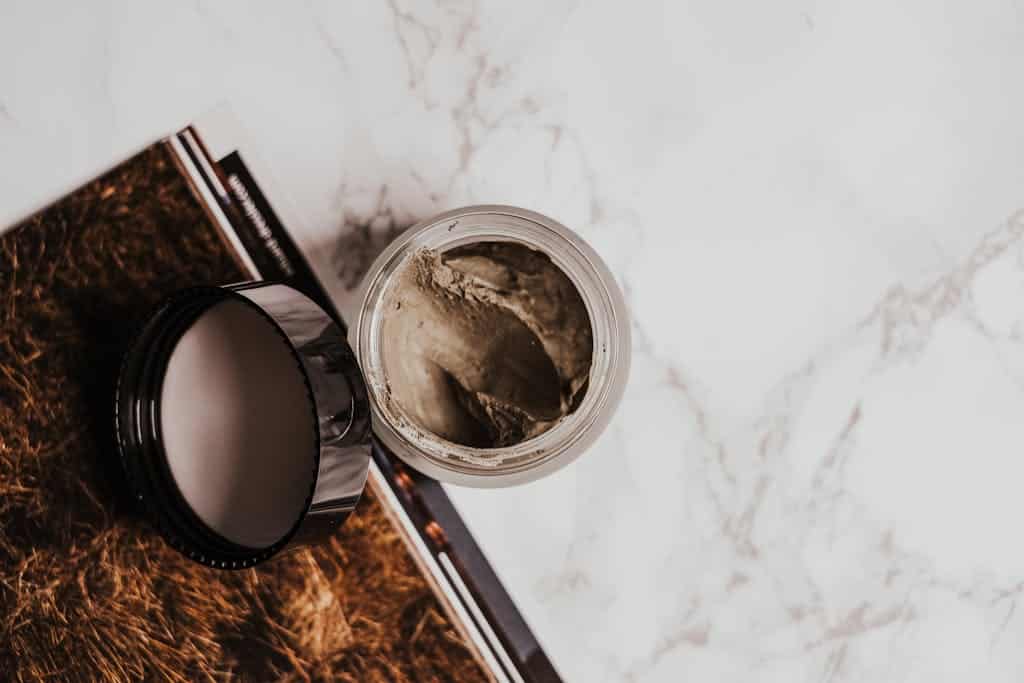 Clear Glass Jar with Clay Mask