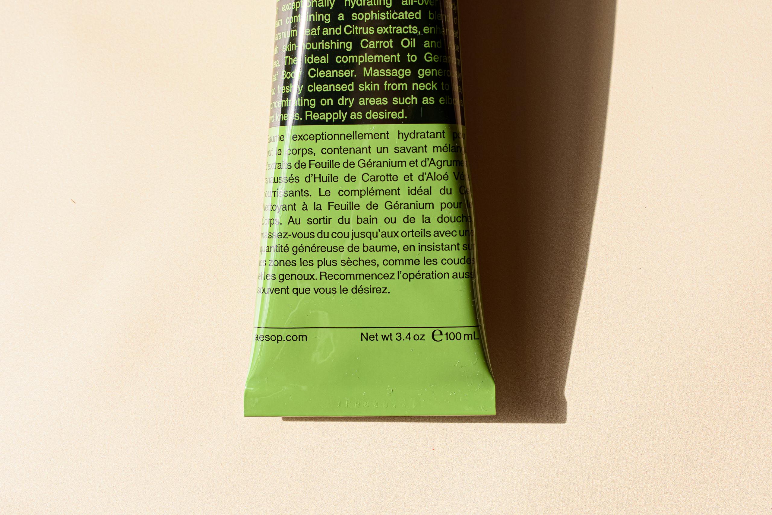 Close-up of the List of Ingredients on a Tube of a Cosmetic Product