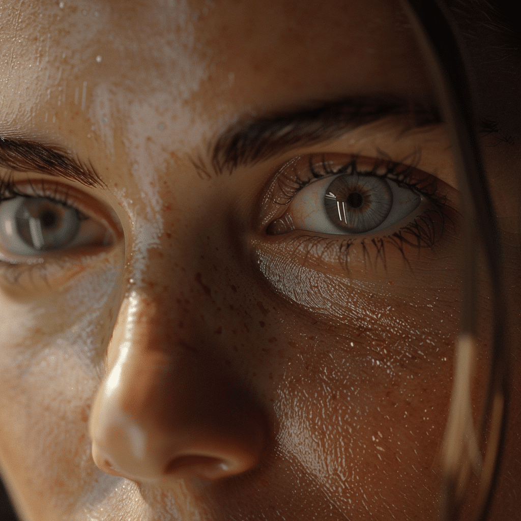 a lady with oily skin